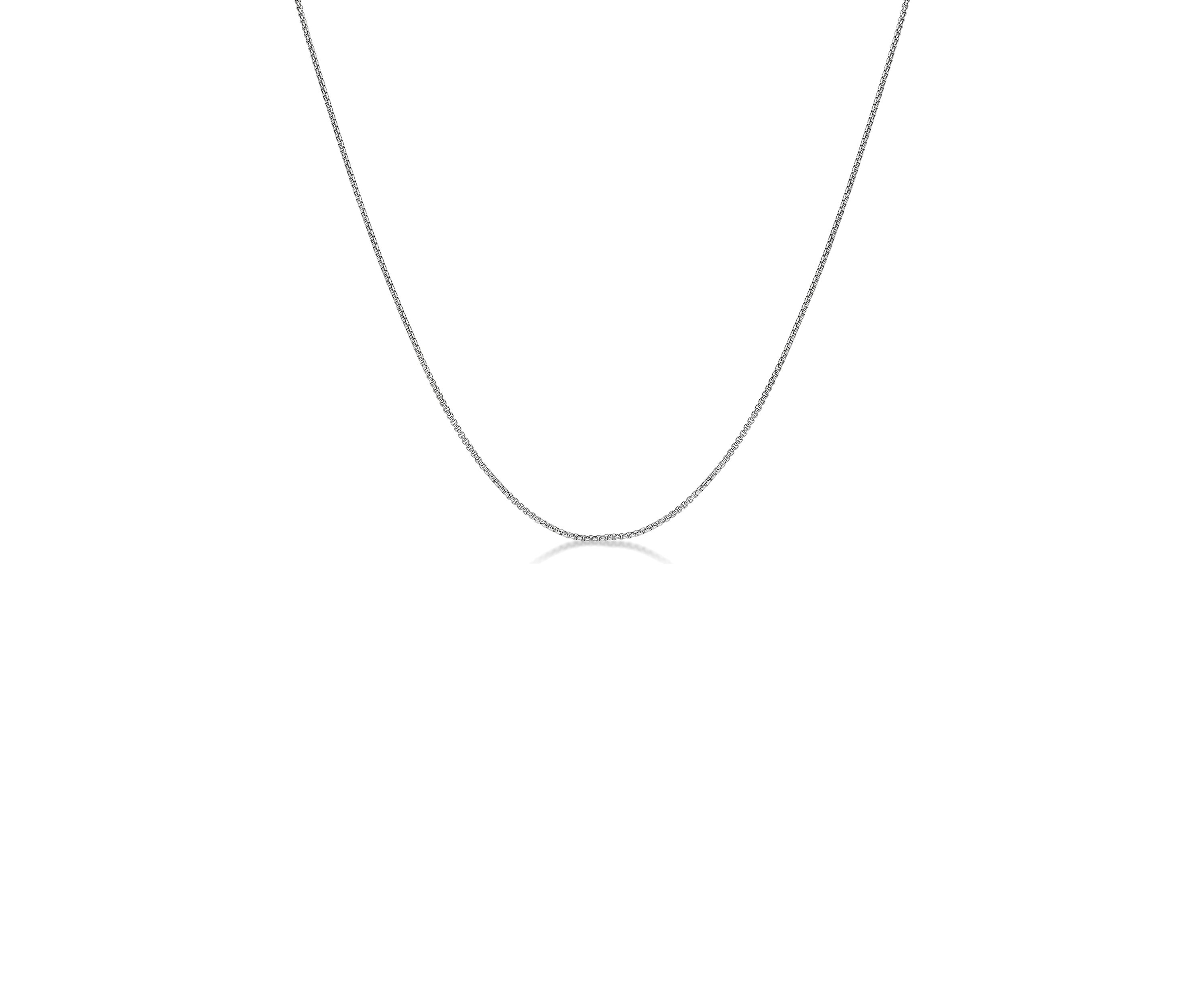 Stainless Steel 2 Millimeter Round Box Chain Necklace, 24 Inch