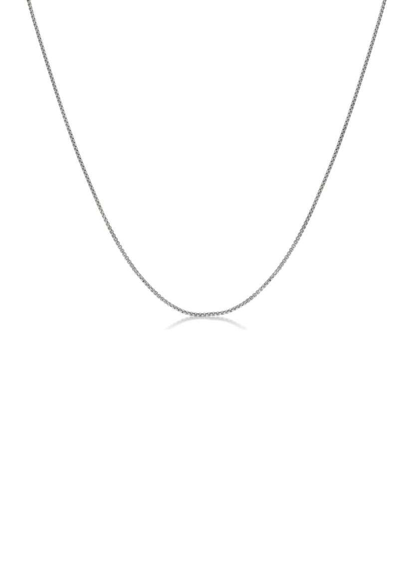 Stainless Steel 2 Millimeter Round Box Chain Necklace, 24 Inch