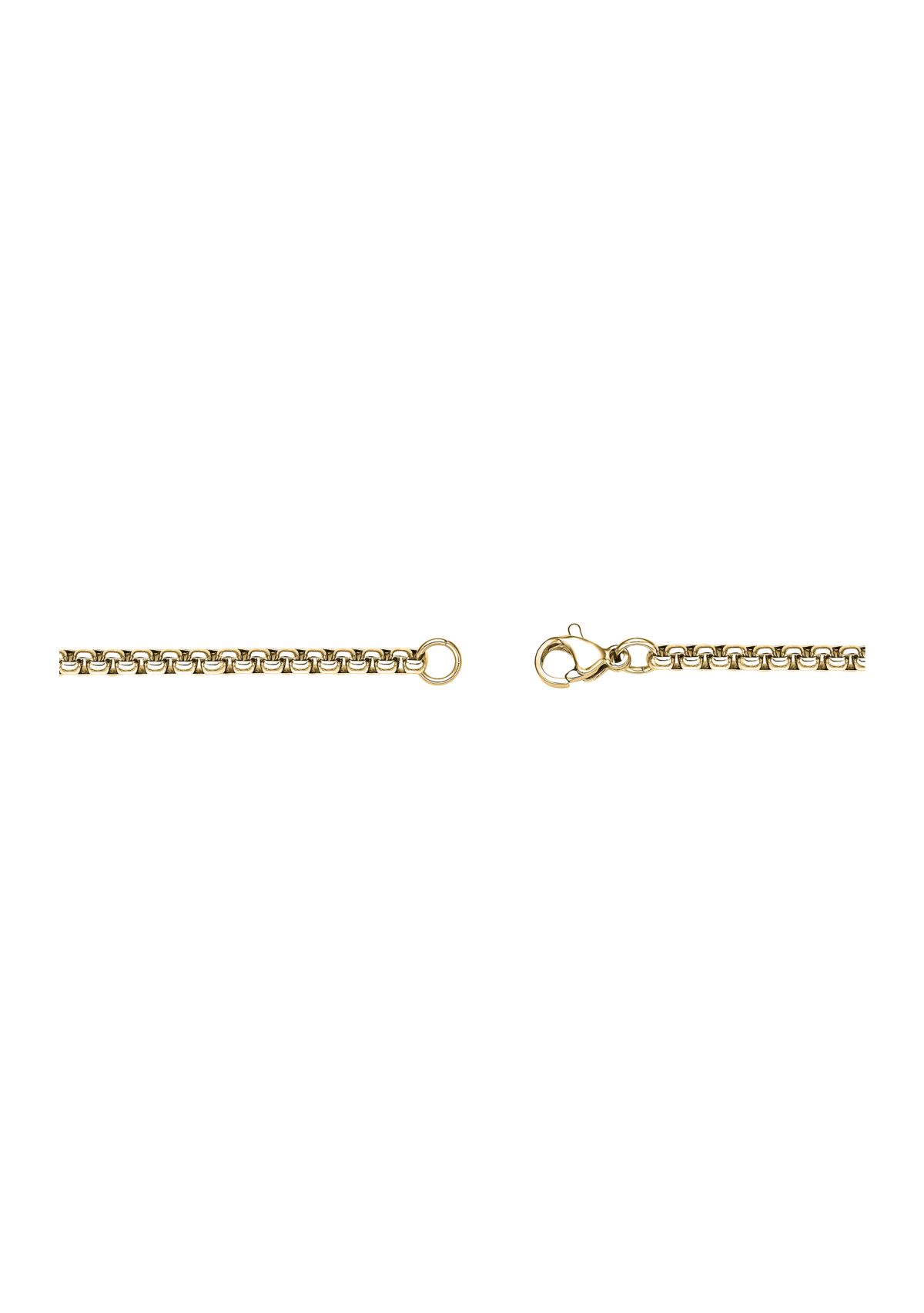 Stainelss Steel 3.5MM Round Box Chain Necklace with Goldtone Ion Plating, 18" Length