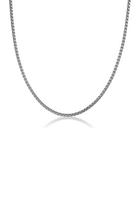 Belk & Co Men's Stainless Steel 4 Millimeter Round Box Chain Necklace, 24 Inch