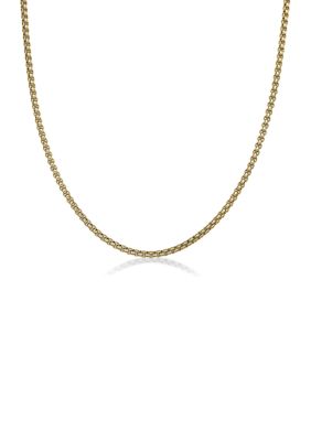 Belk & Co Men's Stainless Steel 4 Millimeter Round Box Chain Necklace with Gold Tone Ion Plating, 24 Inch
