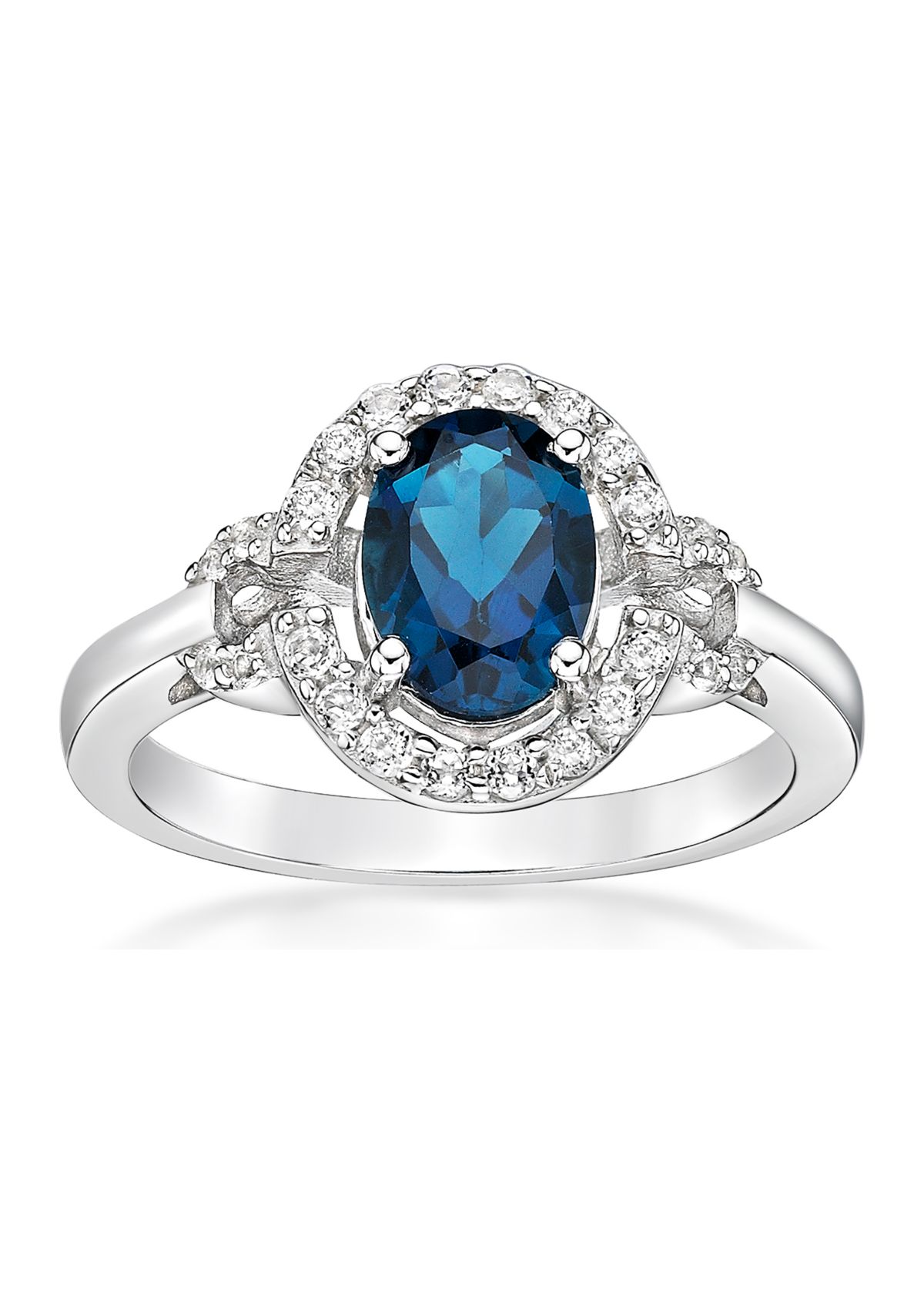 1.63 ct. t.w. London Blue Topaz and 1/2 ct. t.w. White Topaz Ring in Sterling Silver