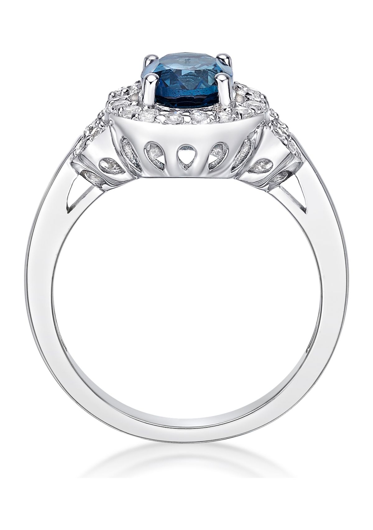 1.63 ct. t.w. London Blue Topaz and 1/2 ct. t.w. White Topaz Ring in Sterling Silver