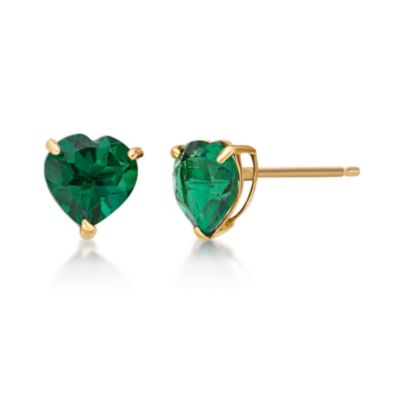Gemminded Lab Created 1.5 ct. t.w.Created Emerald Earrings in 10K Gold