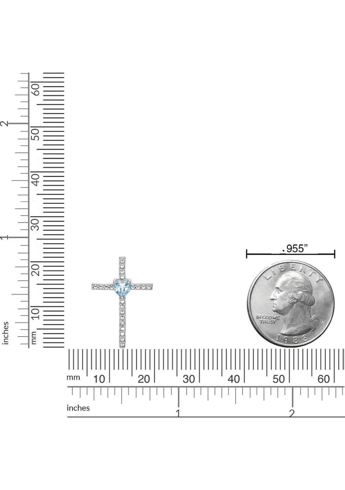 Lab Created 1/6 ct. t.w. Created Aquamarine and Diamond Accent Pendant Necklace in Sterling Silver