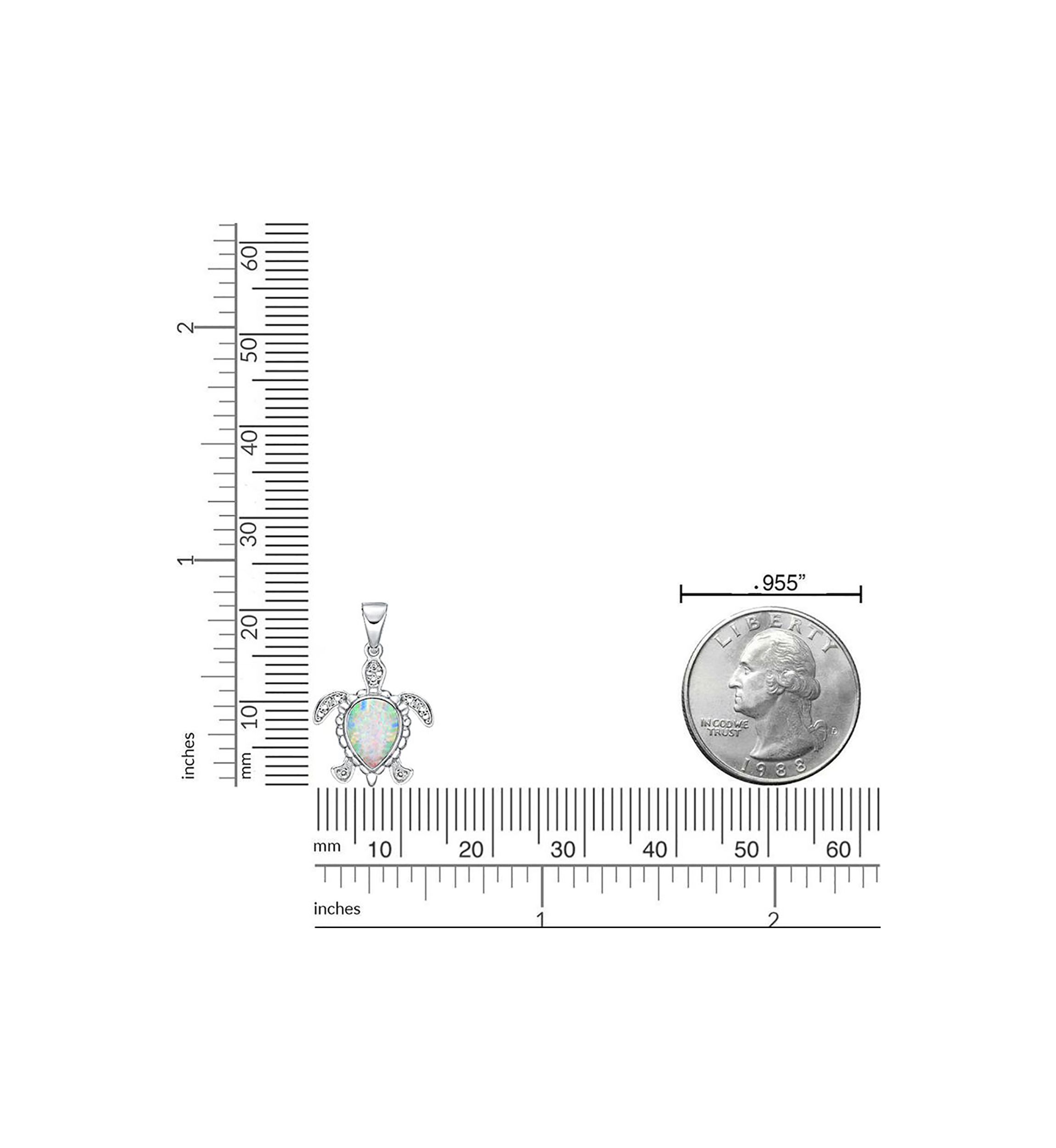Lab Created 0.8 ct. t.w. Created Opal and Diamond Accent Sea Turle Pendant in Sterling Silver