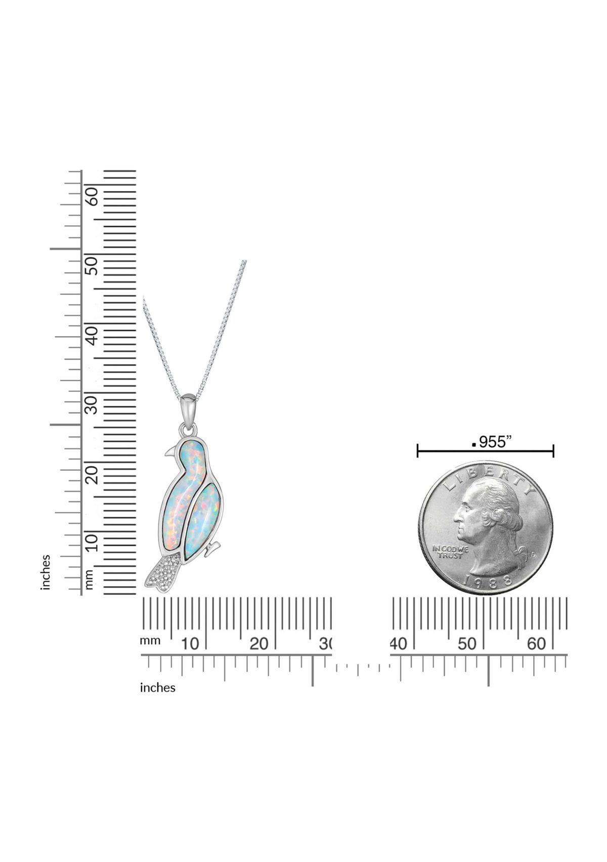 Lab Created 0.8 ct. t.w. Created Opal and Diamond Accent Bird Pendant in Sterling Silver