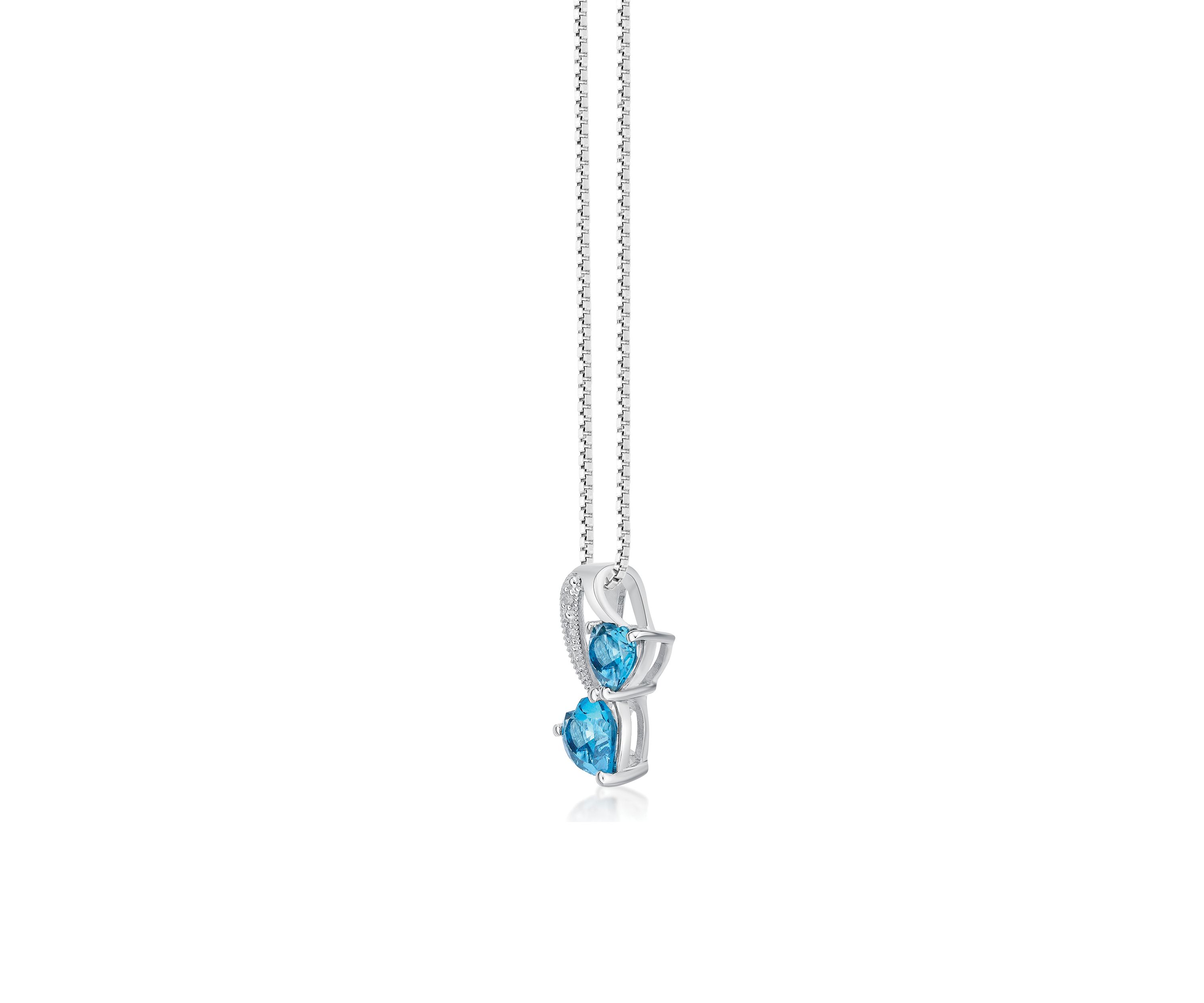 1.5 ct. t.w. London Blue Topaz and 1/10 ct. t.w. Diamond Pendant in Sterling Silver