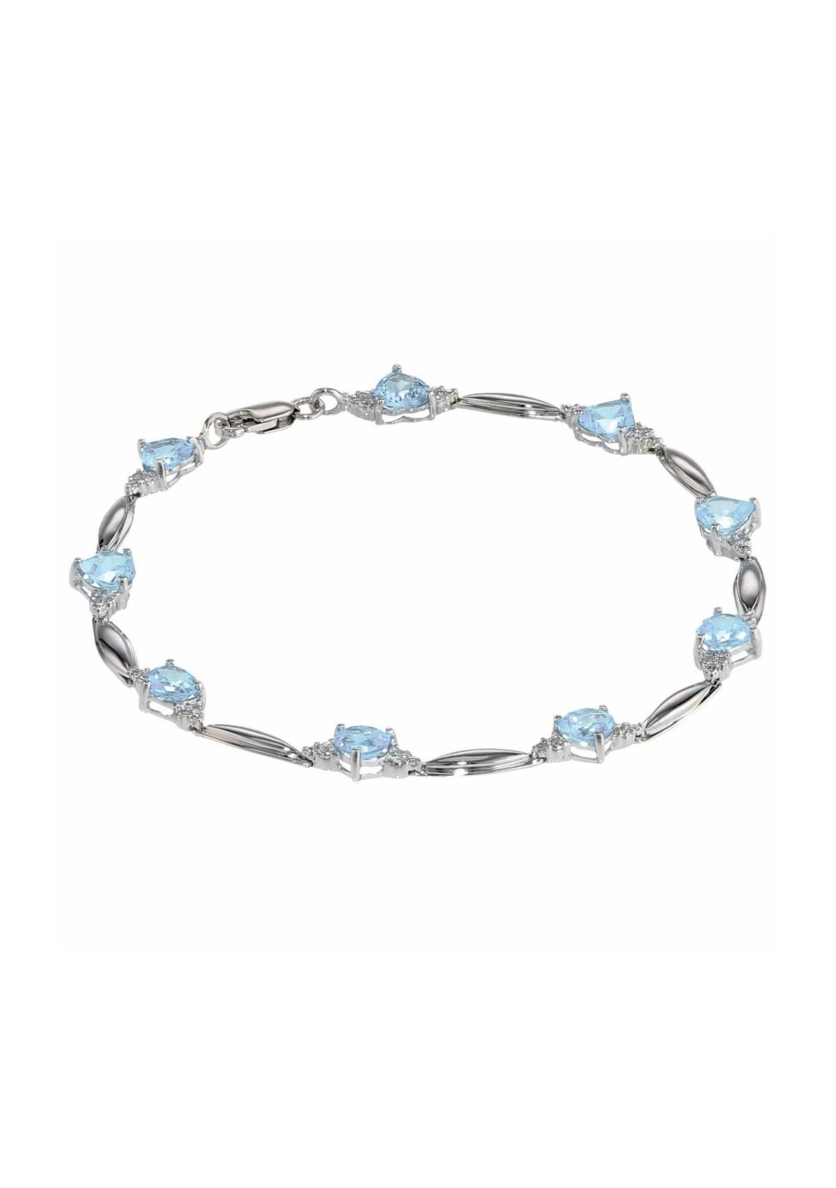 5 ct. t.w.Aquamarine and Diamond Accent Bracelet in Sterling Silver