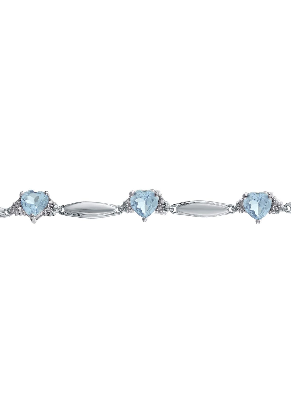 5 ct. t.w.Aquamarine and Diamond Accent Bracelet in Sterling Silver