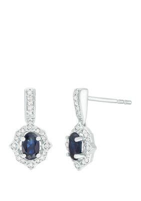 Belk & Co 3/4 Ct. T.w. Sapphire And 1/8 Ct. T.w. Diamond Earrings