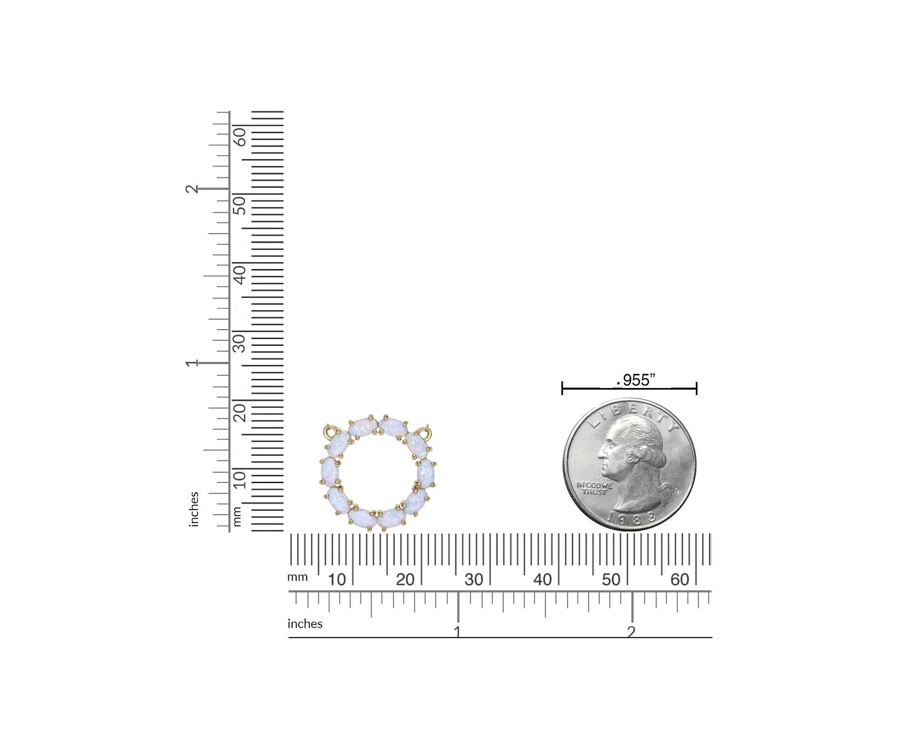 Lab Created 1.6 ct. t.w. Lab-created Opal Hoop Pendant Necklace in Gold Plated Sterling Silver