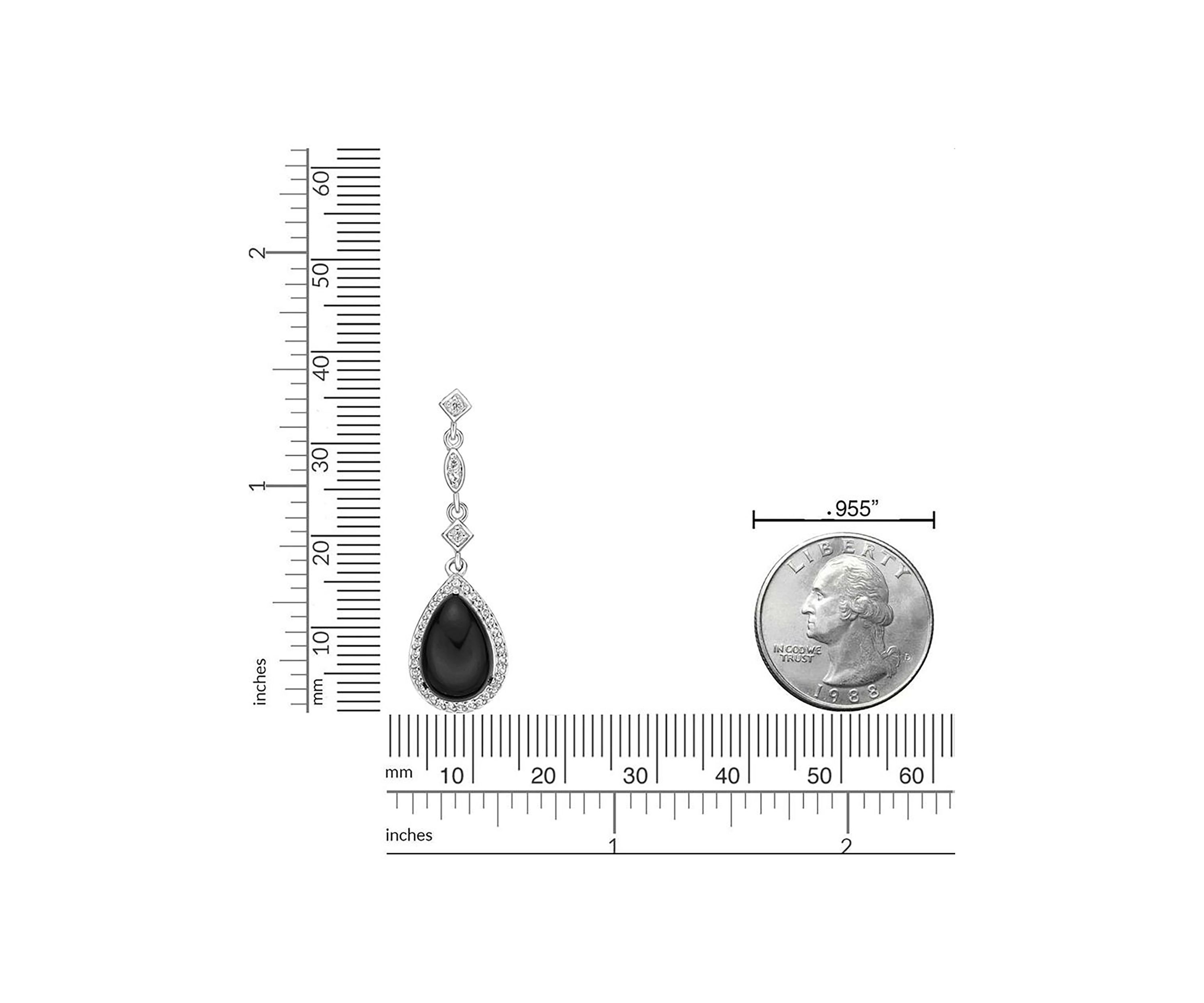 3/4 ct. t.w. Black Onyx and 1/5 ct. t.w. White Topaz Pendant Necklace in Sterling Silver