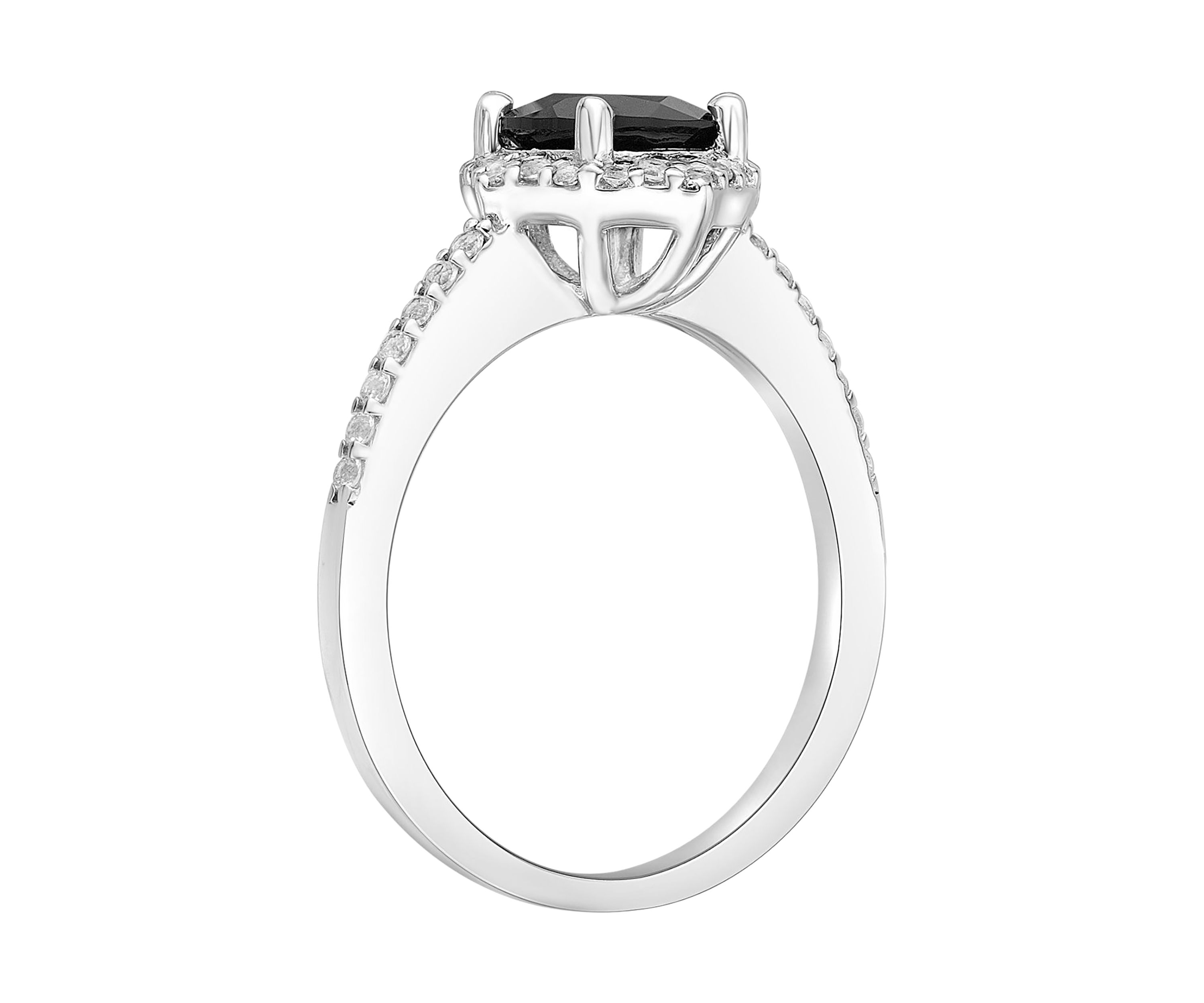 3/4 ct. t.w. Black Onyx and 1/3 ct. t.w. White Topaz Ring in Sterling Silver