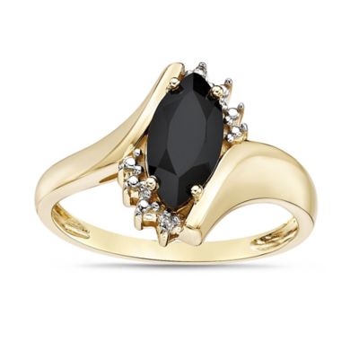 Gemminded Women's 10K Yellow Gold Marquise Cut Gemstone & Diamond Accent Ring, 9