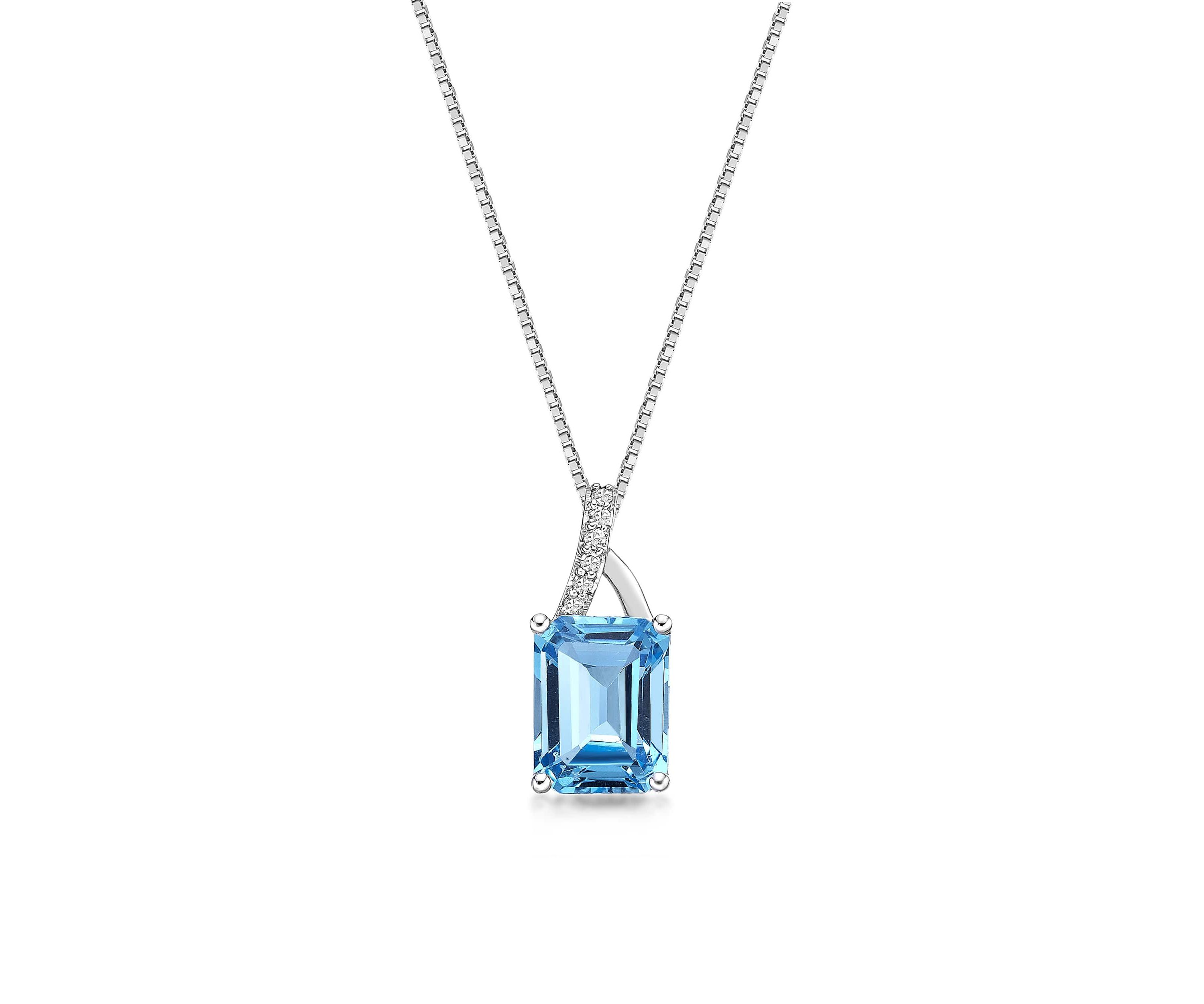 3 ct. t.w. Blue Topaz Pendant Necklace in Sterling Silver