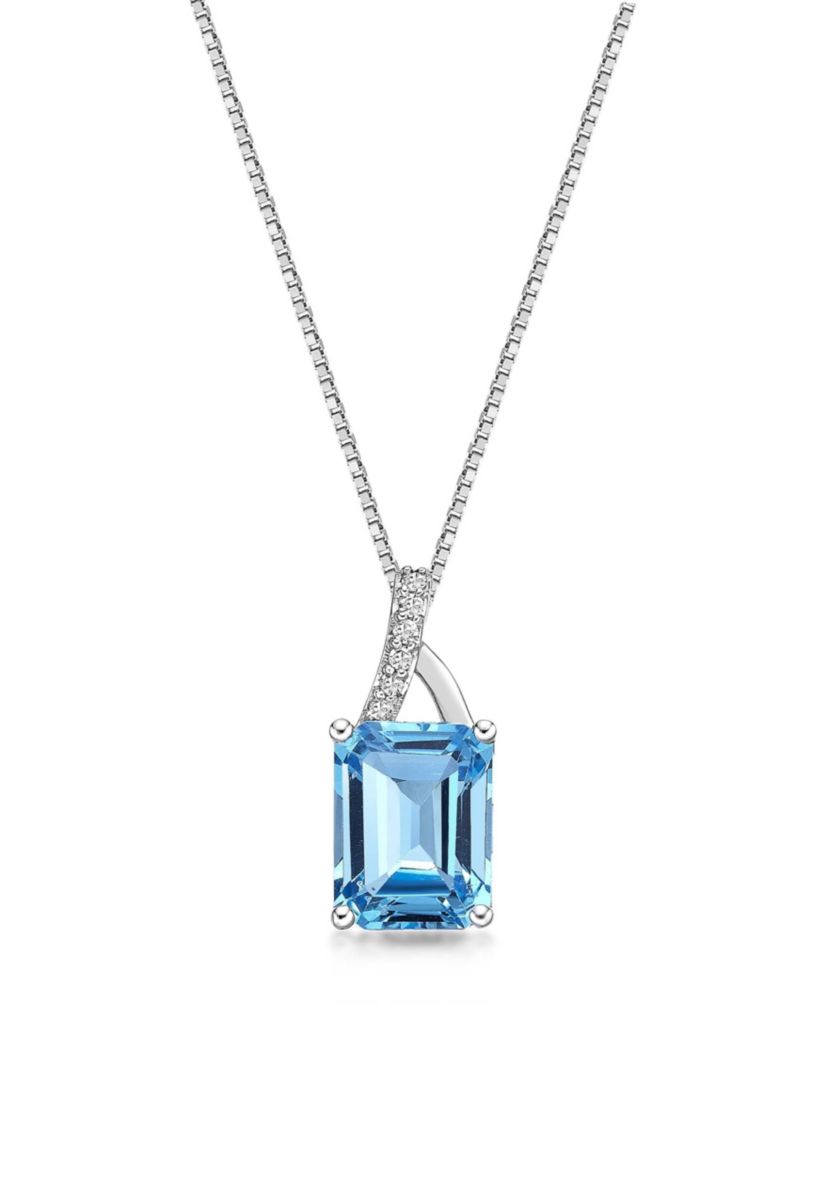 3 ct. t.w. Blue Topaz Pendant Necklace in Sterling Silver