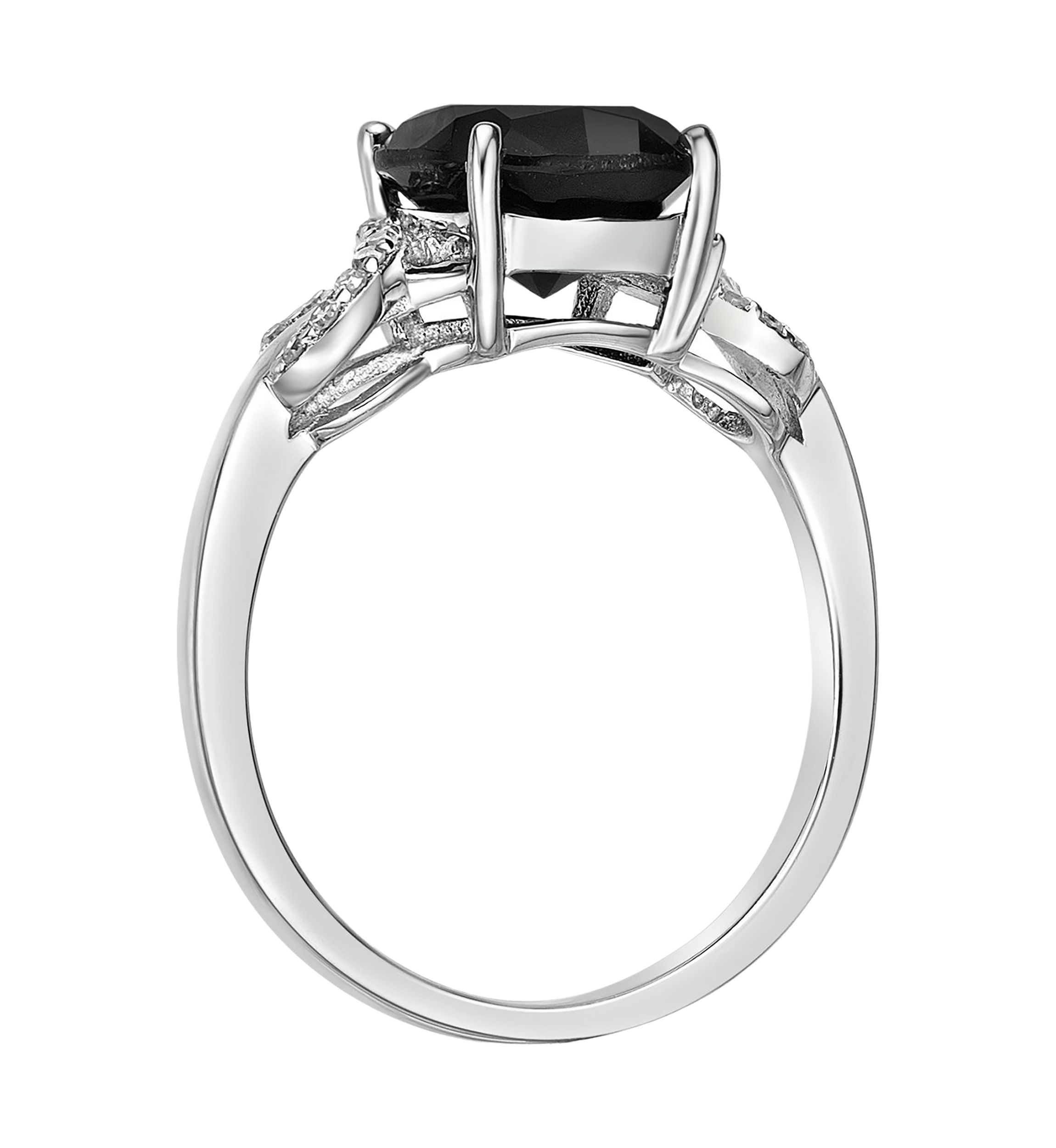 2 ct. t.w. Black Onyx and Diamond Accent Ring in Sterling Silver