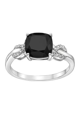 Belk & Co 2 Ct. T.w. Black Onyx And Diamond Accent Ring In Sterling Silver