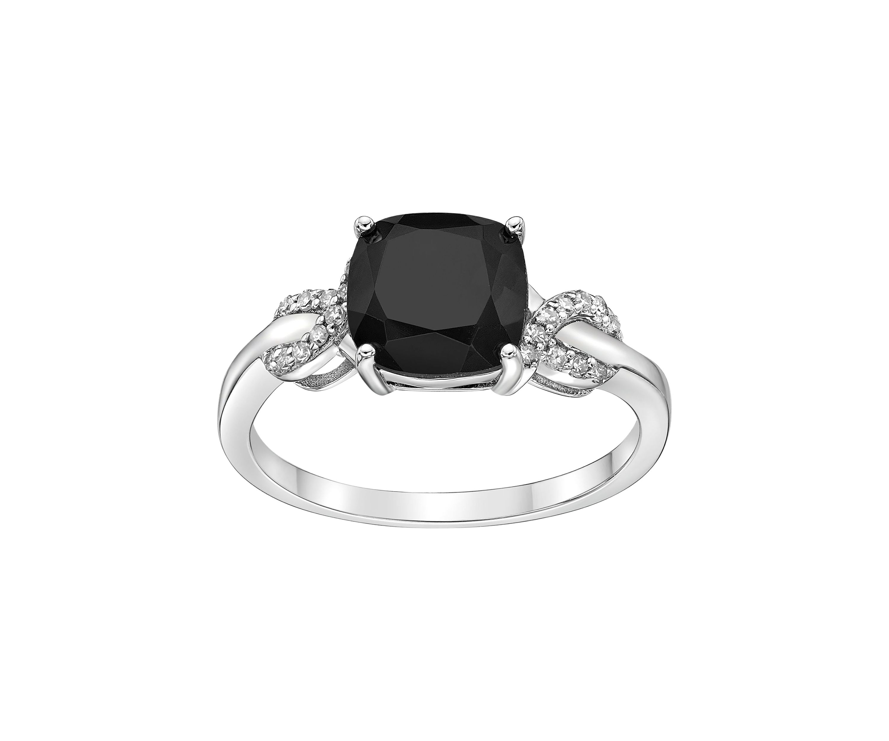 2 ct. t.w. Black Onyx and Diamond Accent Ring in Sterling Silver