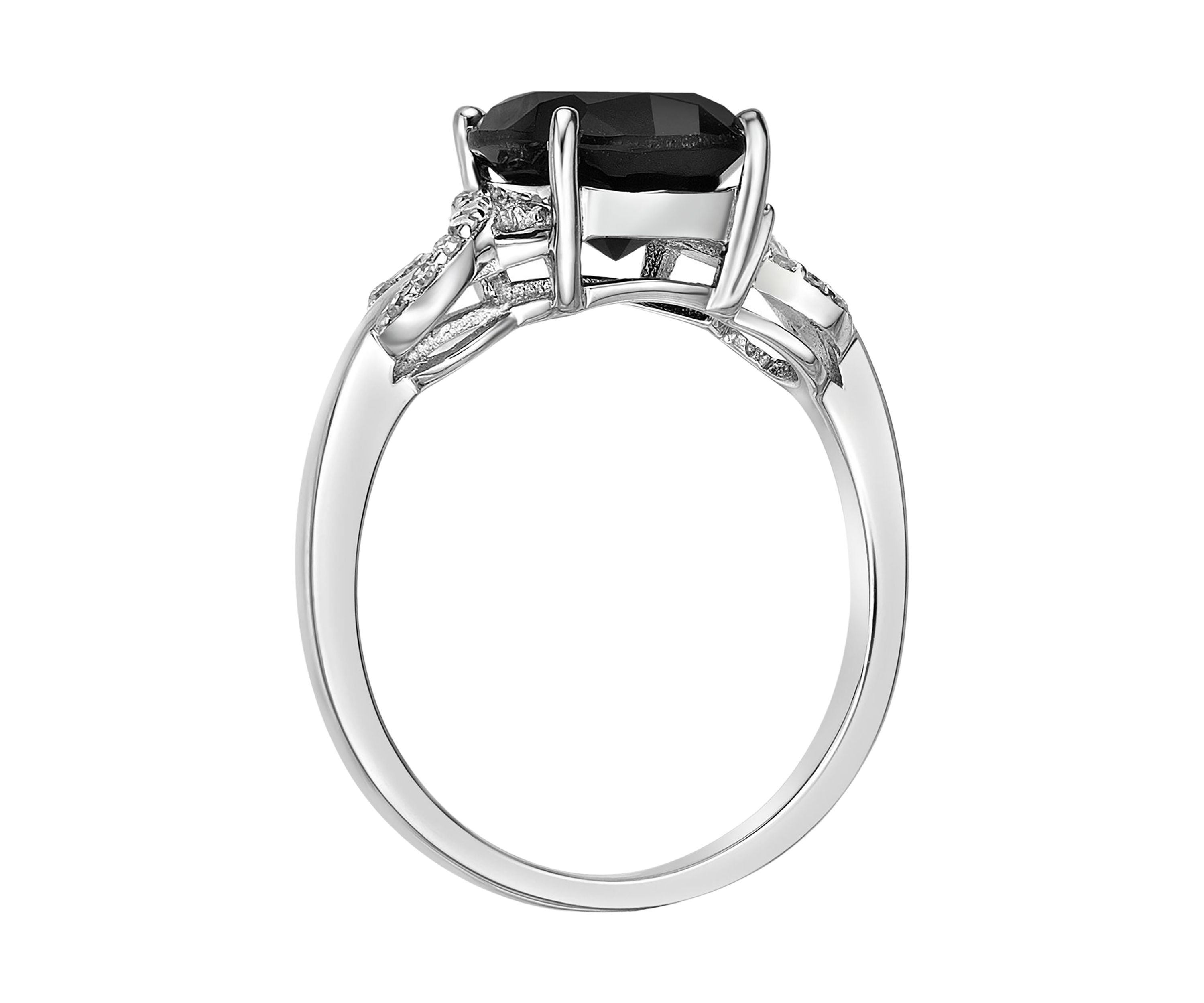 2 ct. t.w. Black Onyx and Diamond Accent Ring in Sterling Silver