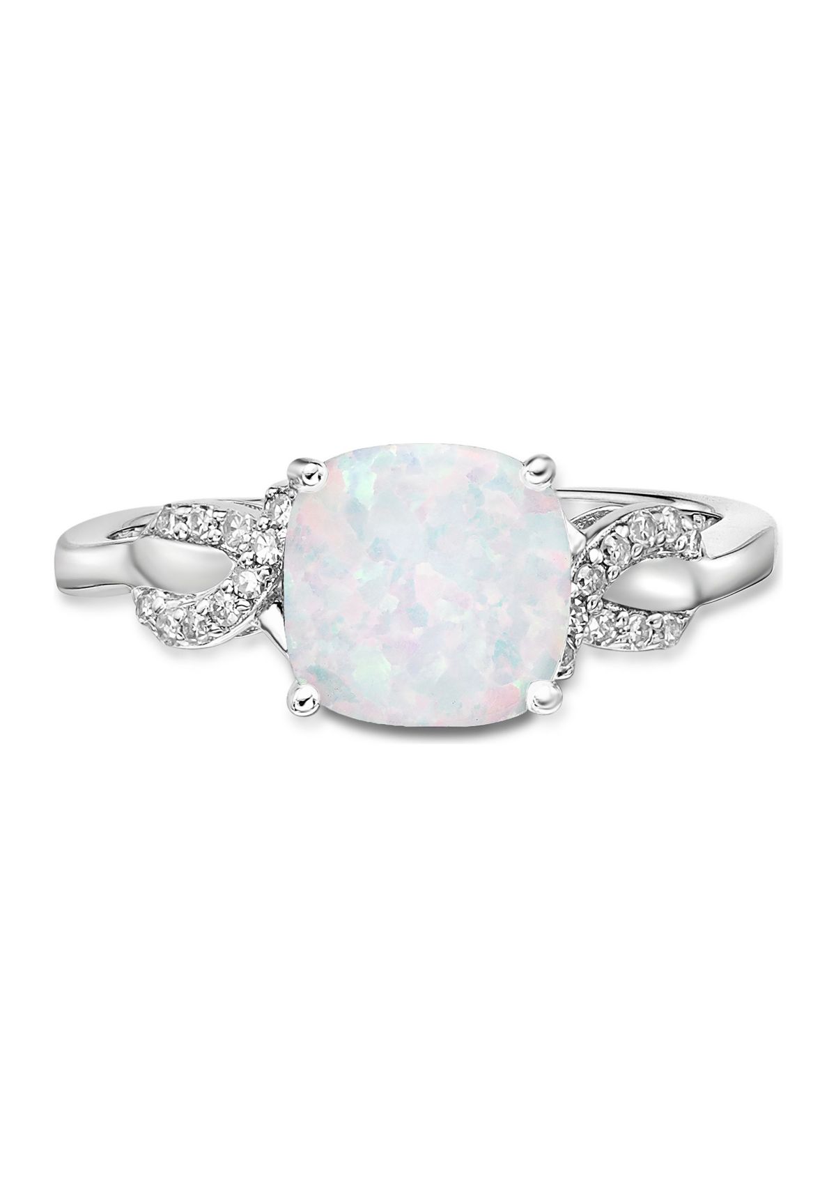 Lab Created 1.1 ct. t.w. Created Opal and Diamond Accent Pendant in Sterling Silver