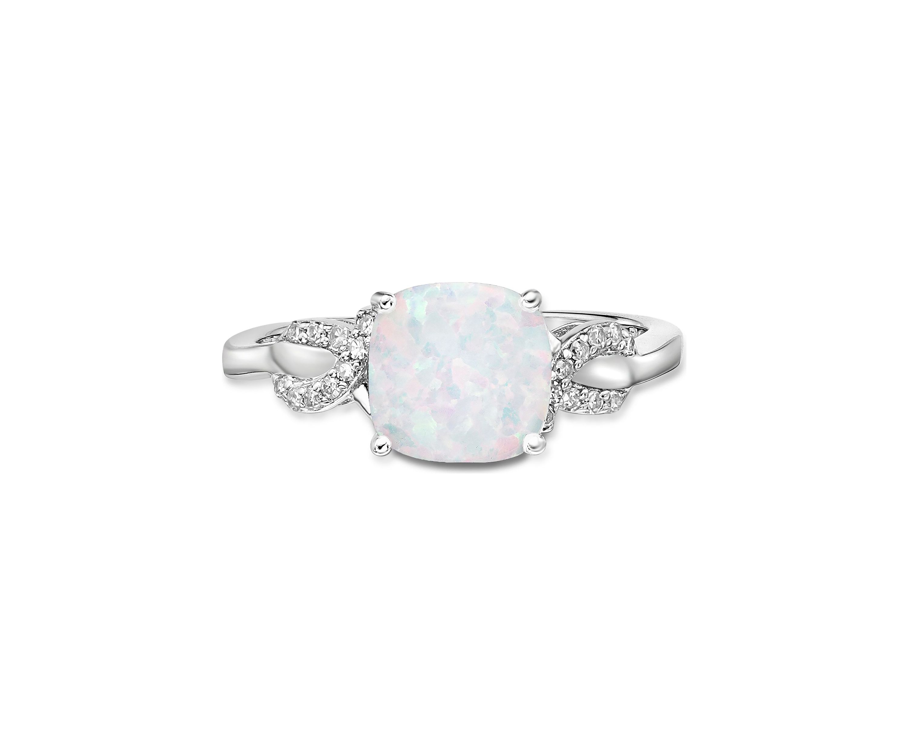 Lab Created 1.1 ct. t.w. Created Opal and Diamond Accent Pendant in Sterling Silver