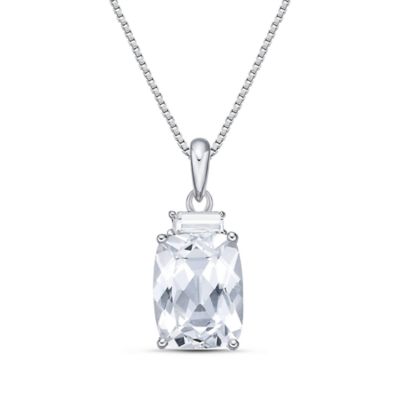 Gemminded Lab Created 2 1/2 ct. t.w. White Sapphire Pendant Necklace in Sterling Silver, 18 in