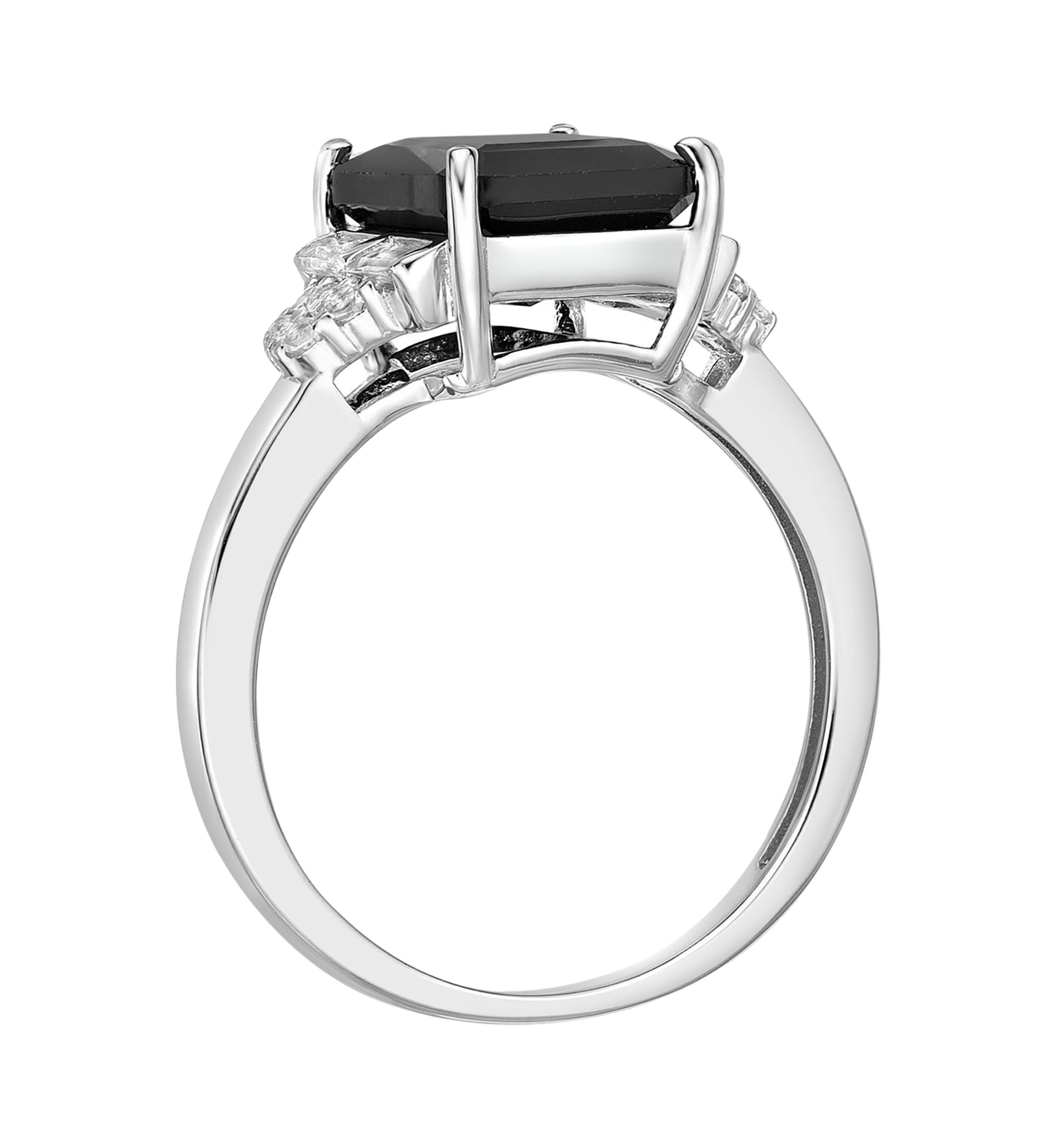 4 1/2 ct. t.w. Black Onyx and 1 ct. t.w. White Topaz Ring in Sterling Silver