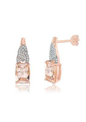 Belk & Co 1 7/8 Ct. T.w. Morganite And Diamond Accent Earrings In 10K Rose Gold