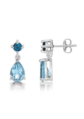 Gemminded 2 ct. t.w. Blue Topaz and London Blue Topaz Earrings in Sterling Silver