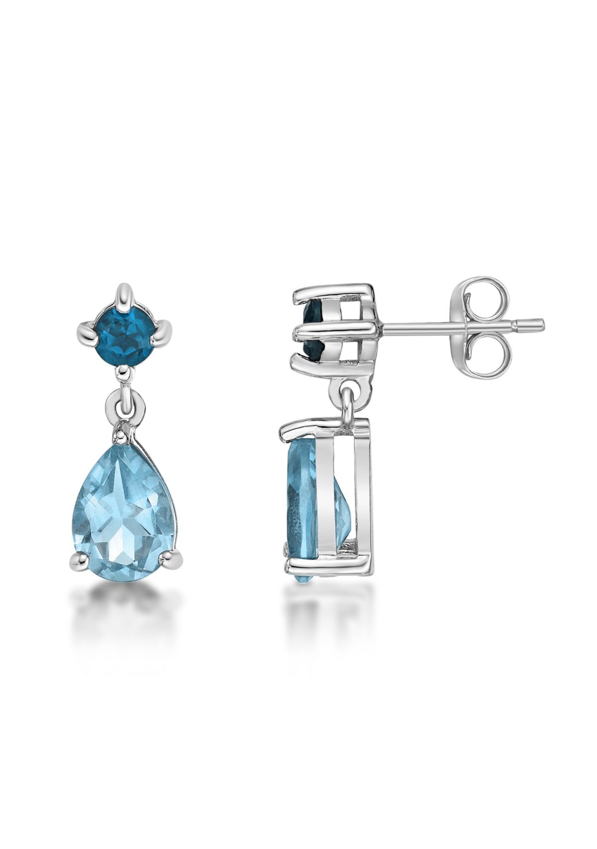 2 ct. t.w. Blue Topaz and London Blue Topaz Earrings in Sterling Silver