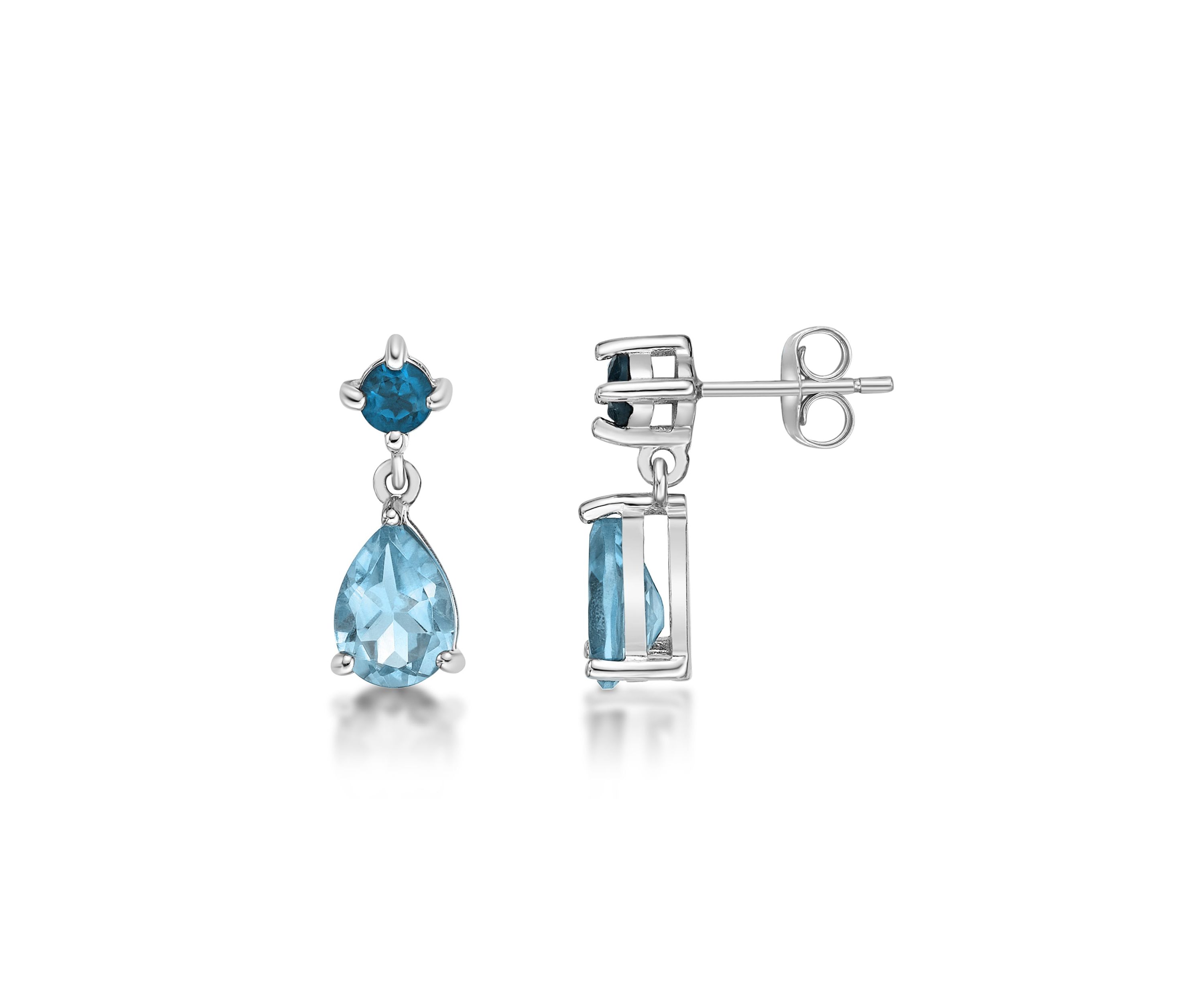 2 ct. t.w. Blue Topaz and London Blue Topaz Earrings in Sterling Silver