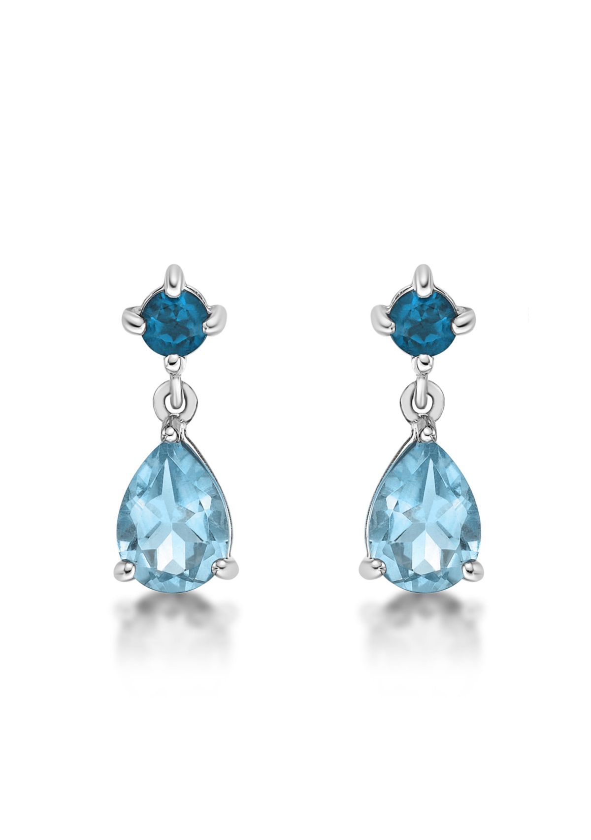 2 ct. t.w. Blue Topaz and London Blue Topaz Earrings in Sterling Silver