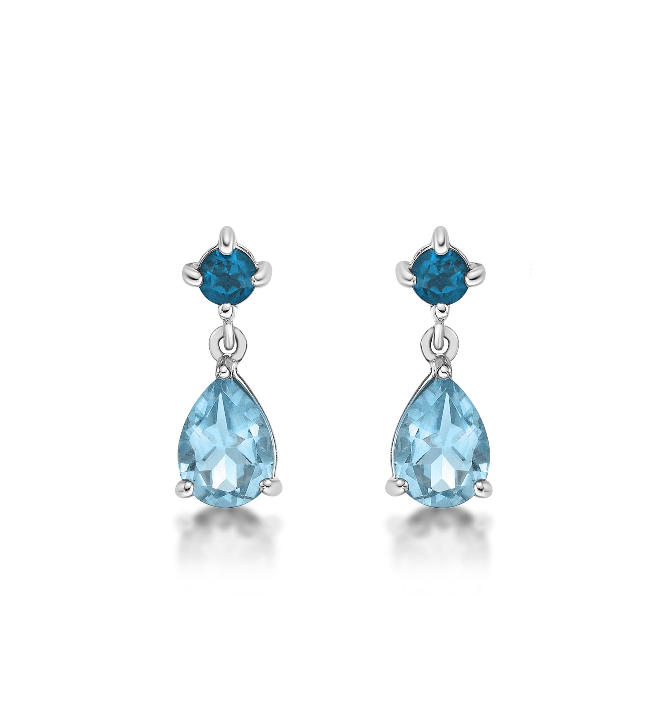 2 ct. t.w. Blue Topaz and London Blue Topaz Earrings in Sterling Silver