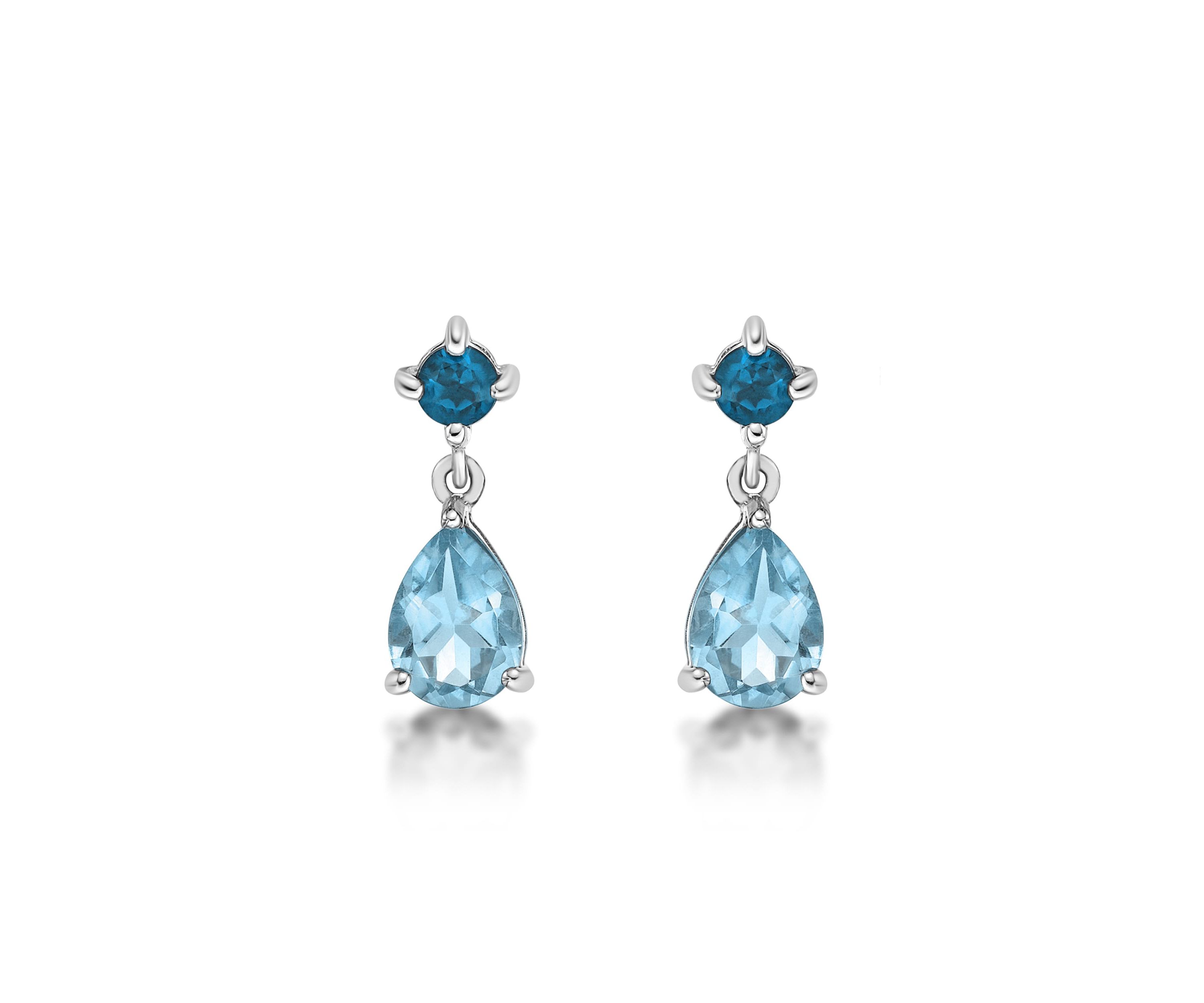 2 ct. t.w. Blue Topaz and London Blue Topaz Earrings in Sterling Silver