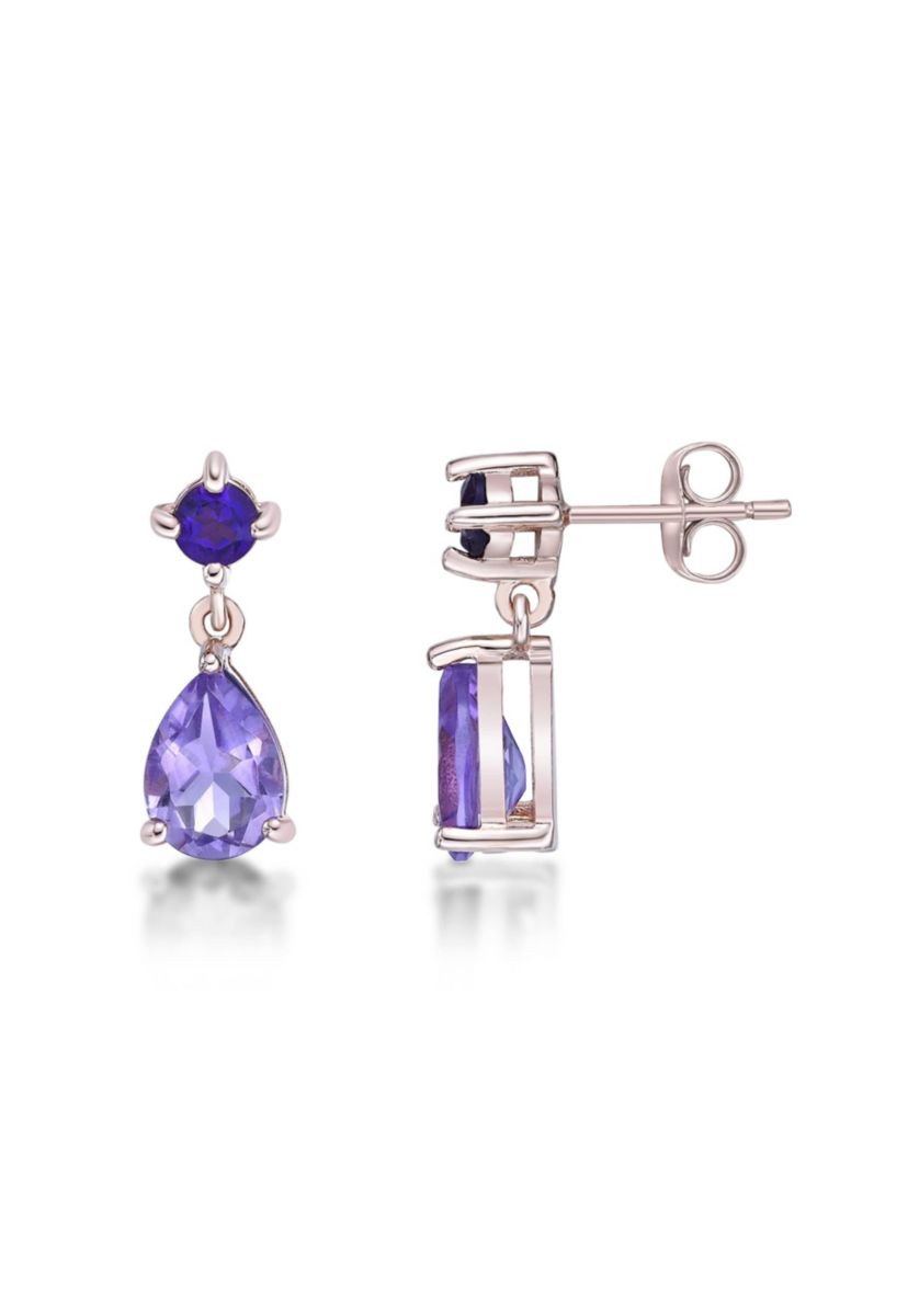 1 1/2 ct. t.w.Amethyst Earrings in 2 Micron Rose Gold Plated Sterling Silver