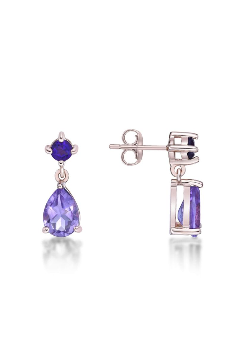 1 1/2 ct. t.w.Amethyst Earrings in 2 Micron Rose Gold Plated Sterling Silver