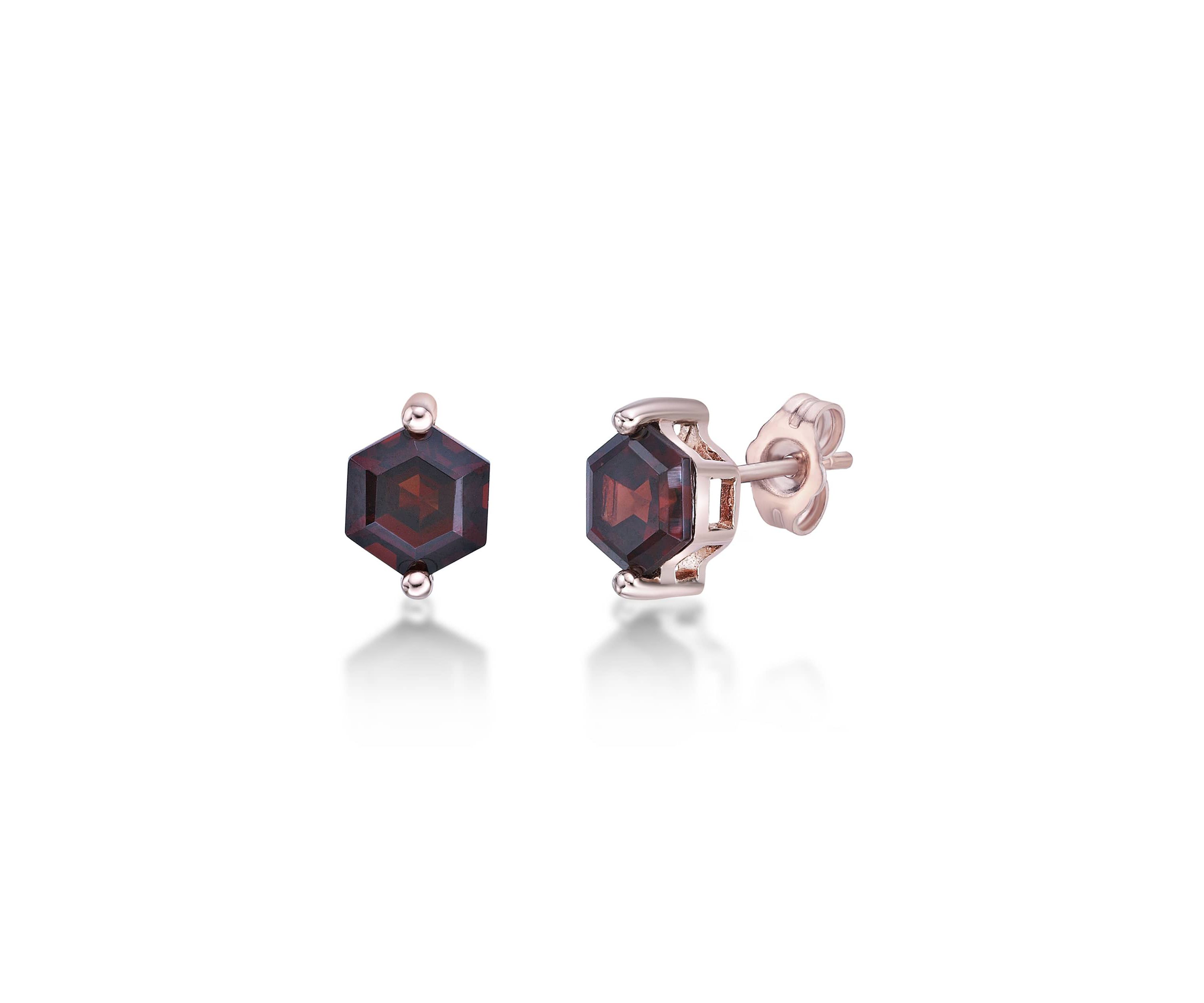 1 7/8 ct. t.w.Garnet Earrings in 2 Micron Rose Gold Plated Sterling Silver