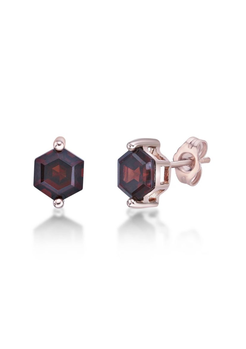 1 7/8 ct. t.w.Garnet Earrings in 2 Micron Rose Gold Plated Sterling Silver