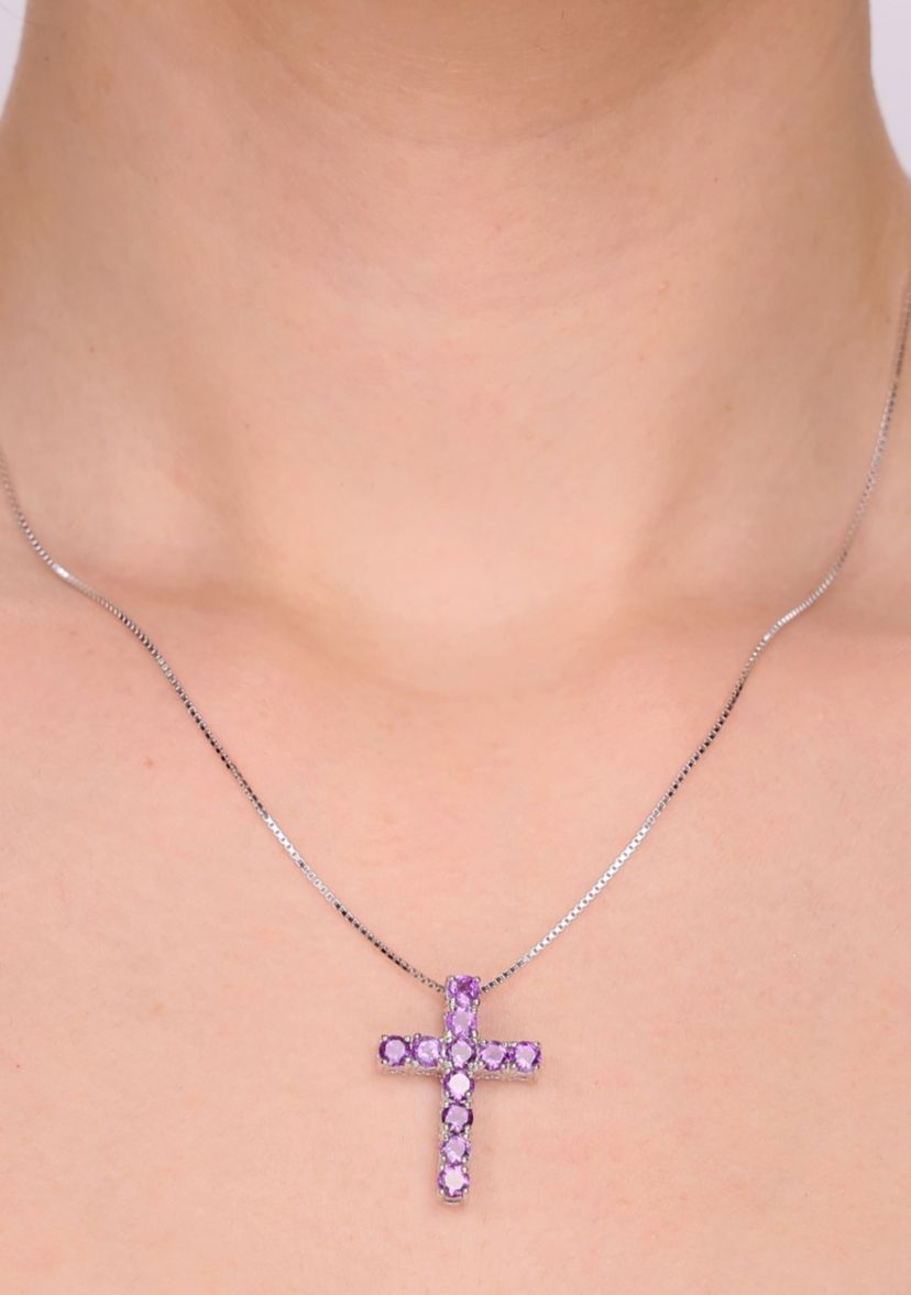 1 3/4 ct. t.w.Amethyst Pendant Necklace in Sterling Silver