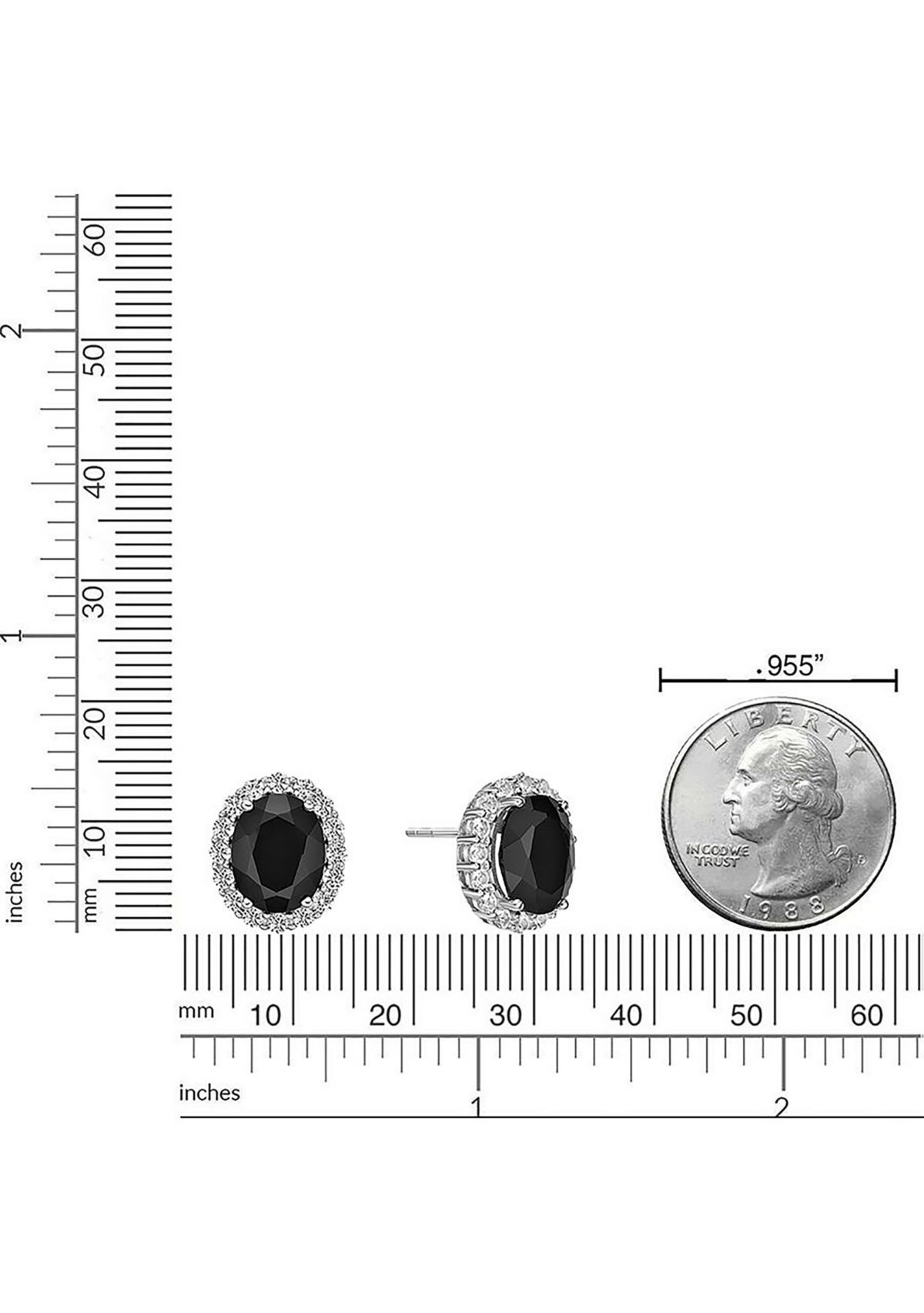 4.4 ct. t.w. Black Onyx and 1/10 ct. t.w. White Topaz Earrings in Sterling Silver