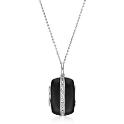 Gemminded Lab Created 1 ct. t.w. Created White Sapphire Locket Pendant in Sterling Silver