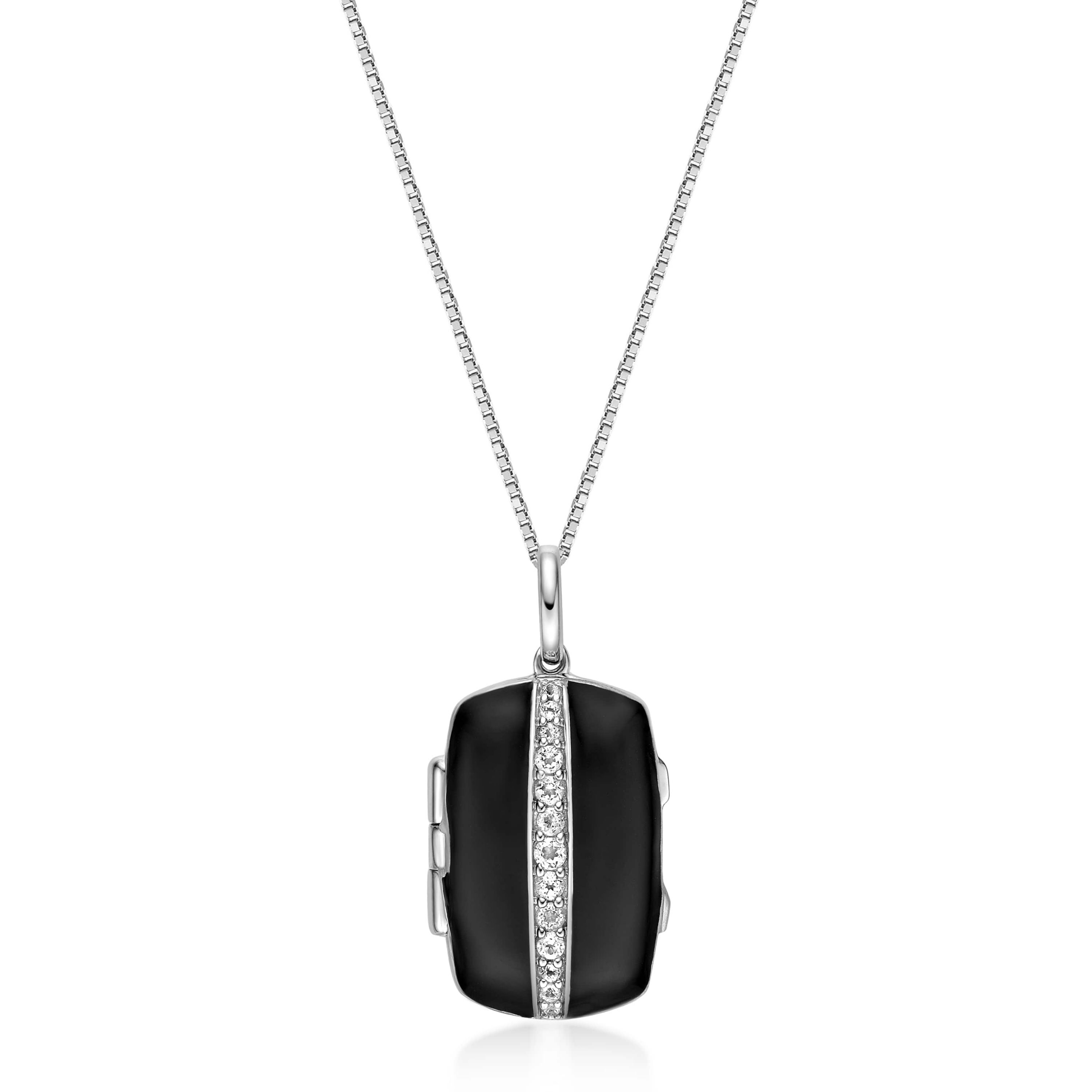 Lab Created 1 ct. t.w. Created White Sapphire Locket Pendant in Sterling Silver