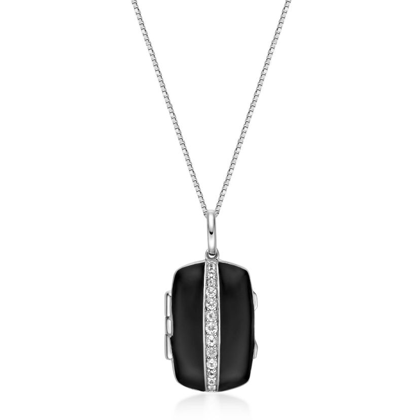 Lab Created 1 ct. t.w. Created White Sapphire Locket Pendant in Sterling Silver
