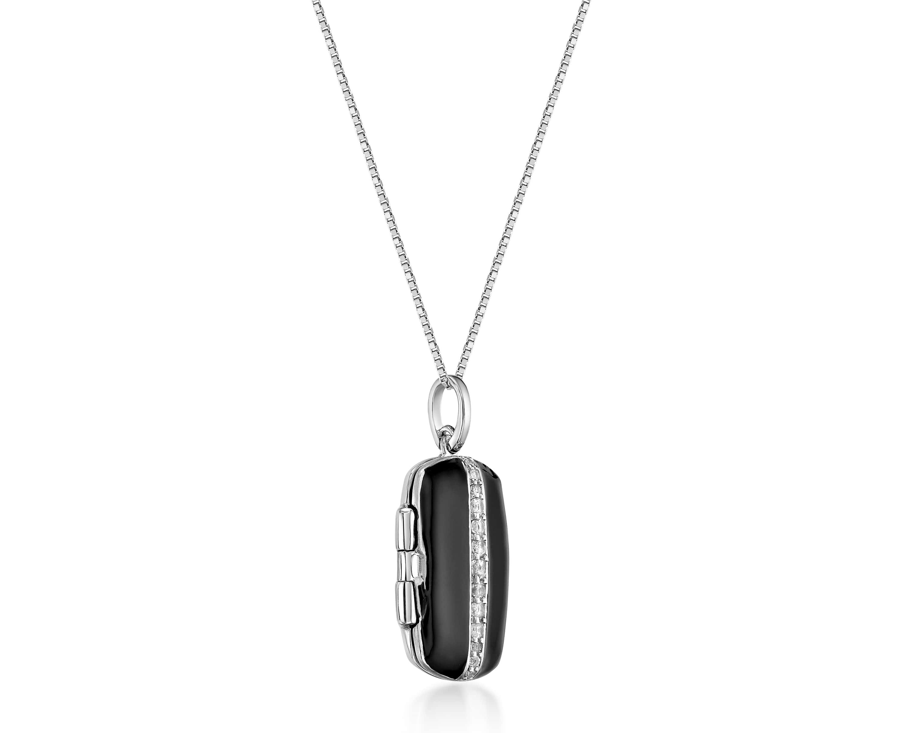 Lab Created 1 ct. t.w. Created White Sapphire Locket Pendant in Sterling Silver