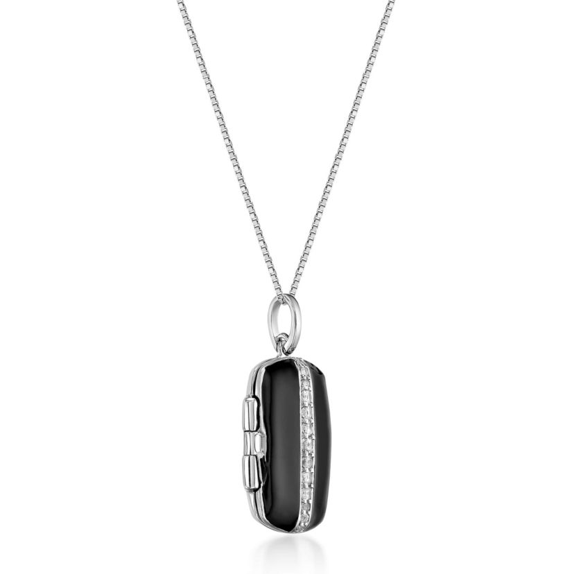 Lab Created 1 ct. t.w. Created White Sapphire Locket Pendant in Sterling Silver