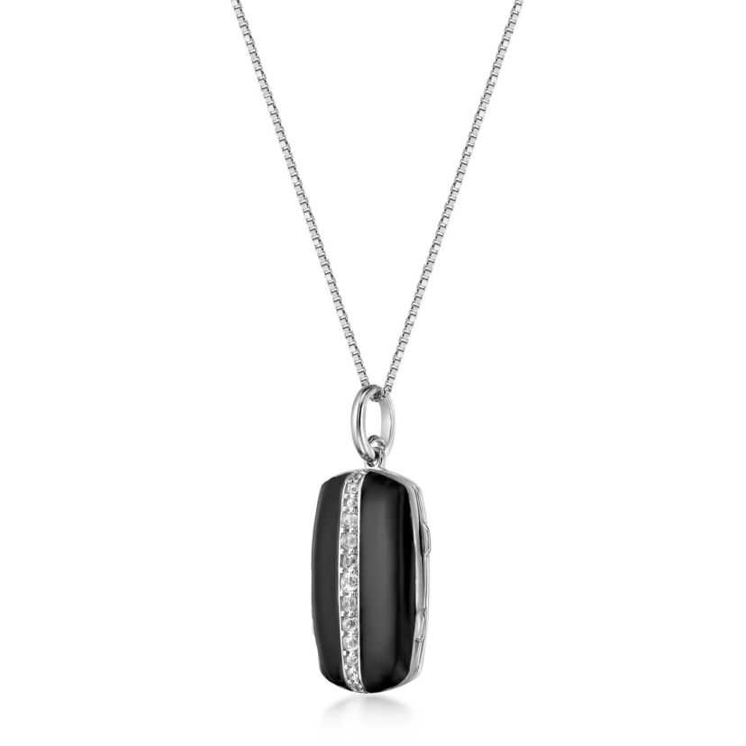 Lab Created 1 ct. t.w. Created White Sapphire Locket Pendant in Sterling Silver