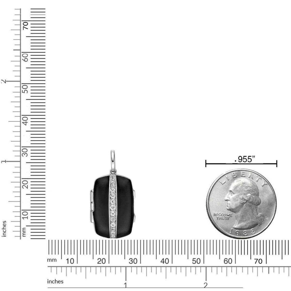 Lab Created 1 ct. t.w. Created White Sapphire Locket Pendant in Sterling Silver