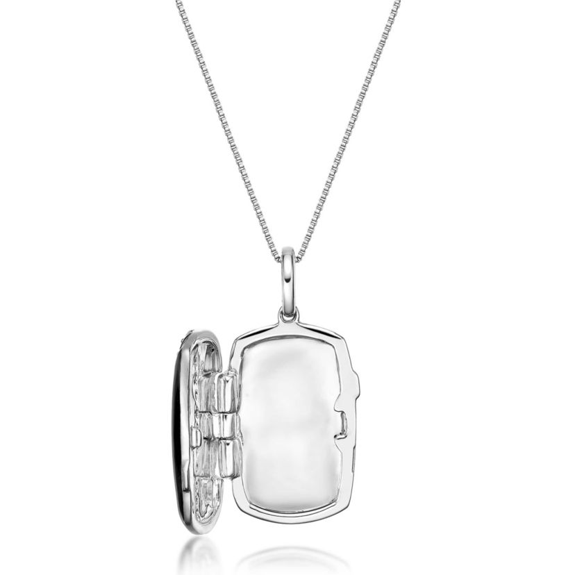 Lab Created 1 ct. t.w. Created White Sapphire Locket Pendant in Sterling Silver